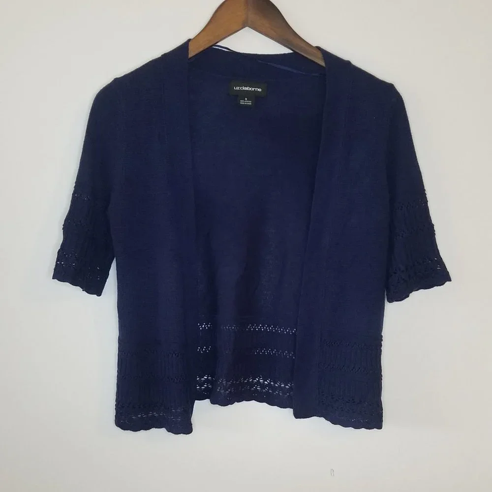 Liz Claiborne Navy Blue Cardigan small - Picture 1 of 5